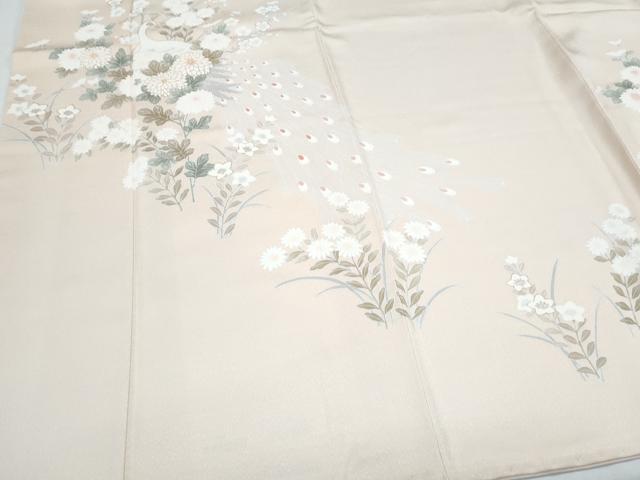 平和屋着物●訪問着　孔雀花文　金彩　正絹　逸品　CABI1513th