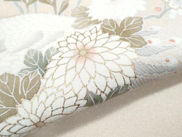 平和屋着物●訪問着　孔雀花文　金彩　正絹　逸品　CABI1513th