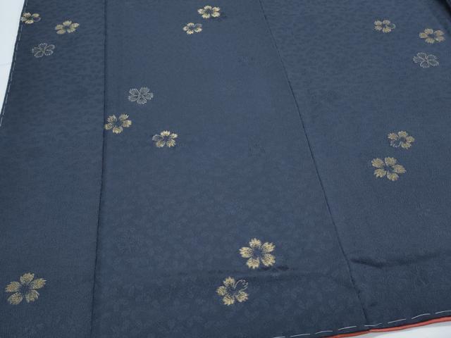 平和屋着物●上質な小紋　寿光織　舞花文　金糸　逸品　未使用　CABI1514th