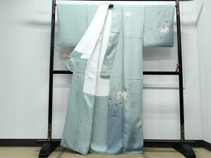 平和屋着物●訪問着　作家物　草花文　暈し染め　金彩　正絹　逸品　未使用　CABI1516th