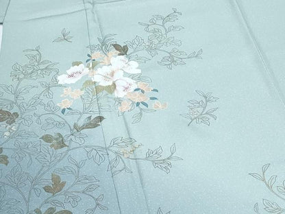 平和屋着物●訪問着　作家物　草花文　暈し染め　金彩　正絹　逸品　未使用　CABI1516th