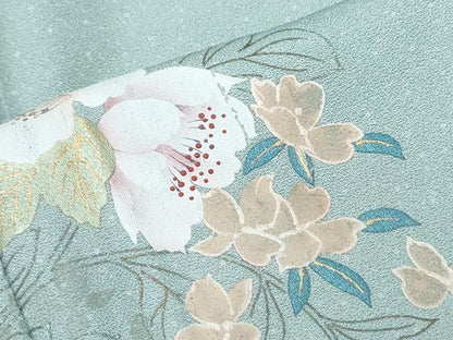 平和屋着物●訪問着　作家物　草花文　暈し染め　金彩　正絹　逸品　未使用　CABI1516th