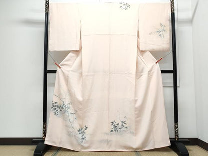 平和屋着物●訪問着　休み鳥　草花文　暈し染め　やまと誂製　正絹　逸品　CABI1521th