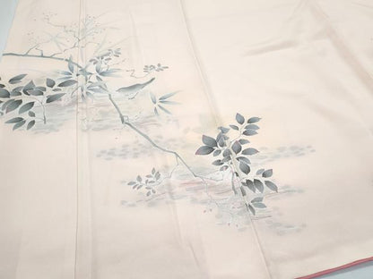 平和屋着物●訪問着　休み鳥　草花文　暈し染め　やまと誂製　正絹　逸品　CABI1521th