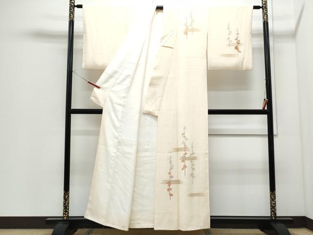 平和屋着物●訪問着　刺繍　枝花文　金彩　正絹　逸品　CABI1522th