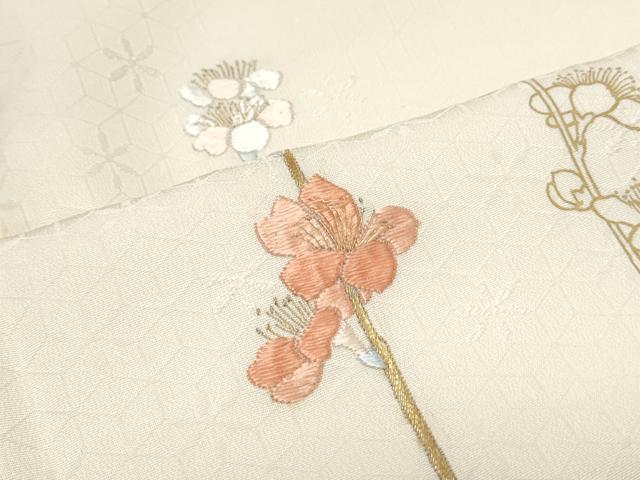 平和屋着物●訪問着　刺繍　枝花文　金彩　正絹　逸品　CABI1522th