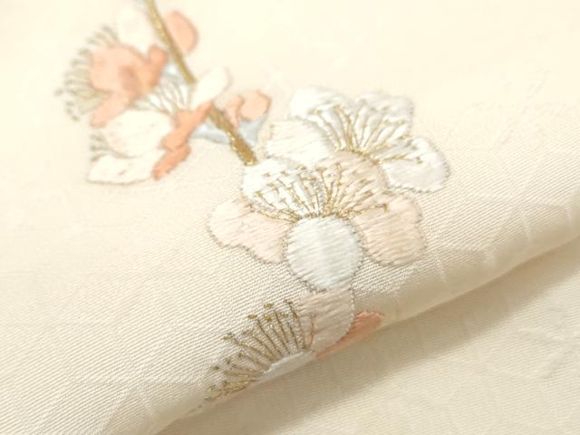 平和屋着物●訪問着　刺繍　枝花文　金彩　正絹　逸品　CABI1522th