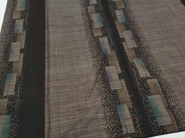 平和屋着物●本場大島紬　9マルキ　短冊重ね花文　やまと誂製　正絹　逸品　CABI1525th