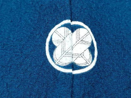 平和屋着物●染色作家　斉藤三才　色無地　藍色　正絹　逸品　CABI1526th