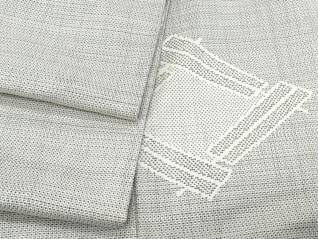 平和屋着物●本場大島紬　白大島　160亀甲　菱文　正絹　逸品　CABI1528th