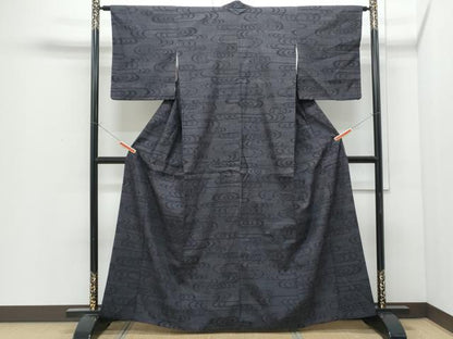平和屋着物●結城紬　80亀甲　光琳水　正絹　逸品　CABI1529th