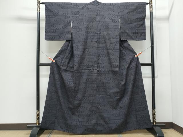 平和屋着物●結城紬　80亀甲　光琳水　正絹　逸品　CABI1529th