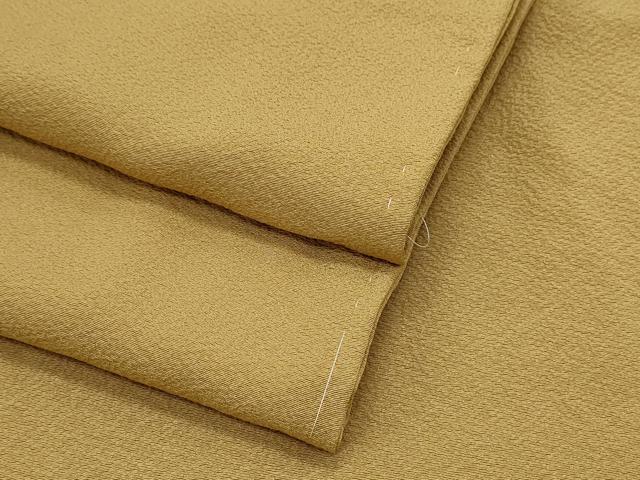 平和屋着物●上質な色無地　黄朽葉色　正絹　逸品　未使用　CABI1530th