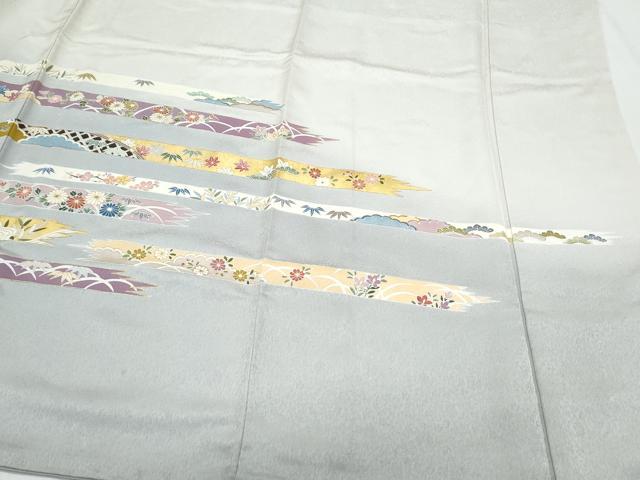 平和屋着物●訪問着　刺繍　熨斗花文　暈し染め　金彩　正絹　逸品　CABI1532th