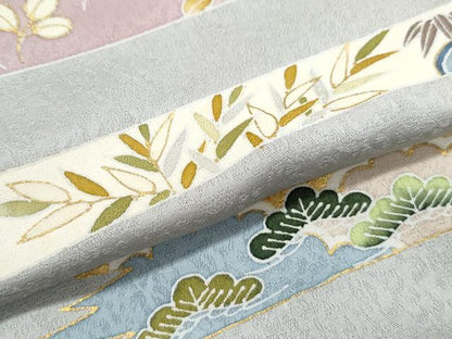 平和屋着物●訪問着　刺繍　熨斗花文　暈し染め　金彩　正絹　逸品　CABI1532th