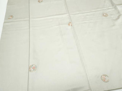平和屋着物●上質な小紋　刺繍　花丸文　金彩　正絹　逸品　CABI1533th
