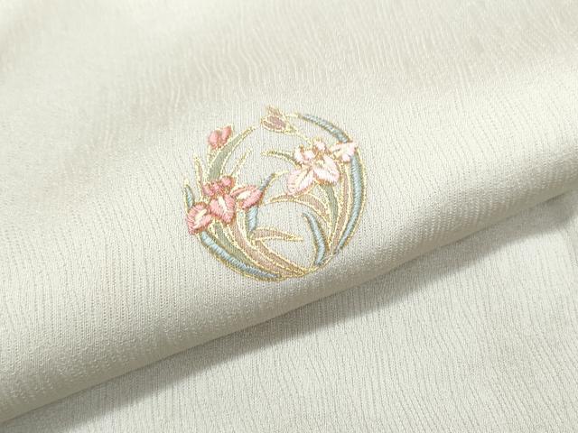 平和屋着物●上質な小紋　刺繍　花丸文　金彩　正絹　逸品　CABI1533th