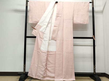 平和屋着物●上質な色無地　舞花地紋　虹色　正絹　逸品　未使用　CABI1535th