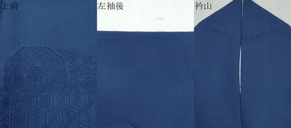 平和屋着物●豪華色留袖　色無地　鏡裏花地紋　留紺色　正絹　逸品　CABI1539th