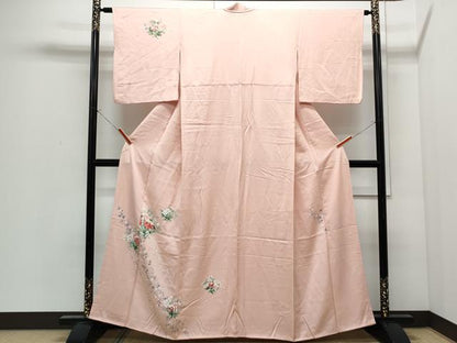 平和屋着物●訪問着　草花文　正絹　逸品　CABI1540th
