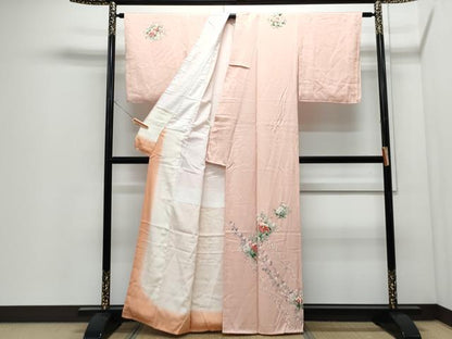 平和屋着物●訪問着　草花文　正絹　逸品　CABI1540th