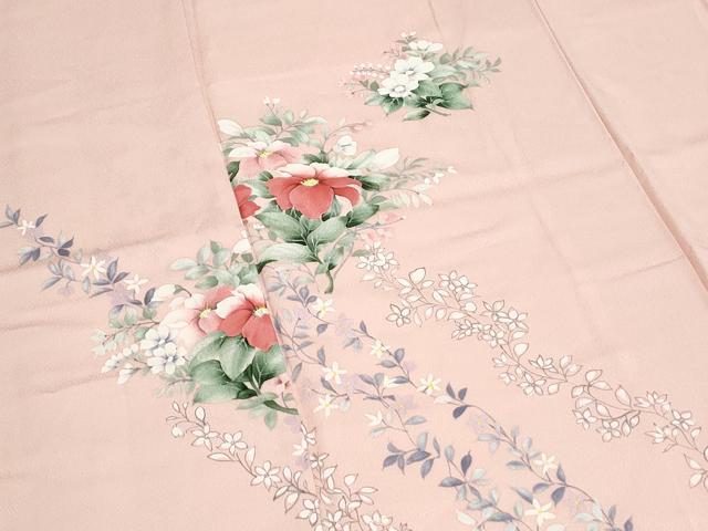 平和屋着物●訪問着　草花文　正絹　逸品　CABI1540th