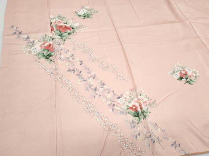平和屋着物●訪問着　草花文　正絹　逸品　CABI1540th