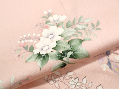 平和屋着物●訪問着　草花文　正絹　逸品　CABI1540th