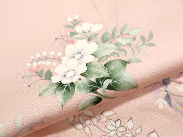平和屋着物●訪問着　草花文　正絹　逸品　CABI1540th