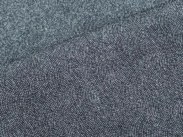 平和屋着物●江戸小紋　鮫小紋柄　黒地　鬼しぼ縮緬　正絹　逸品　未使用　CABI1541th