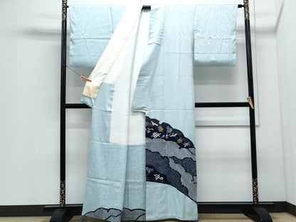 平和屋着物●豪華色留袖　駒刺繍　絞り　道長飛鶴松竹梅　金彩　正絹　逸品　CABI1545th