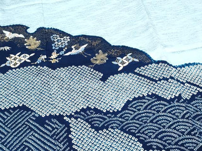 平和屋着物●豪華色留袖　駒刺繍　絞り　道長飛鶴松竹梅　金彩　正絹　逸品　CABI1545th