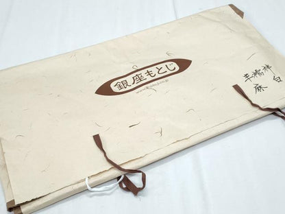 平和屋着物＊夏物　男性　半襦袢　銀座もとじ　紗　白色　たとう紙付き　麻　逸品　CABI1548th