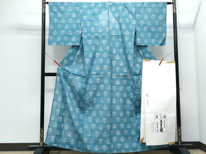 平和屋着物＊夏物　銀座　志ま亀　紗紬　吉祥文　たとう紙付き　正絹　逸品　CABI1549th