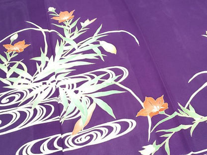 平和屋着物＊夏物　訪問着　絽　流水草花文　正絹　逸品　CABI1550th