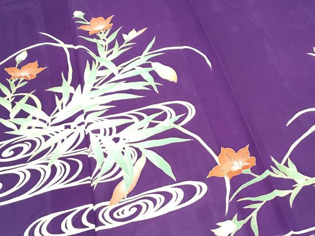 平和屋着物＊夏物　訪問着　絽　流水草花文　正絹　逸品　CABI1550th