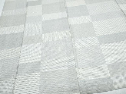 平和屋着物＊夏物　本塩沢　夏塩沢　やまだ織　80亀甲　横段文　ロング丈　正絹　逸品　CABI1554th