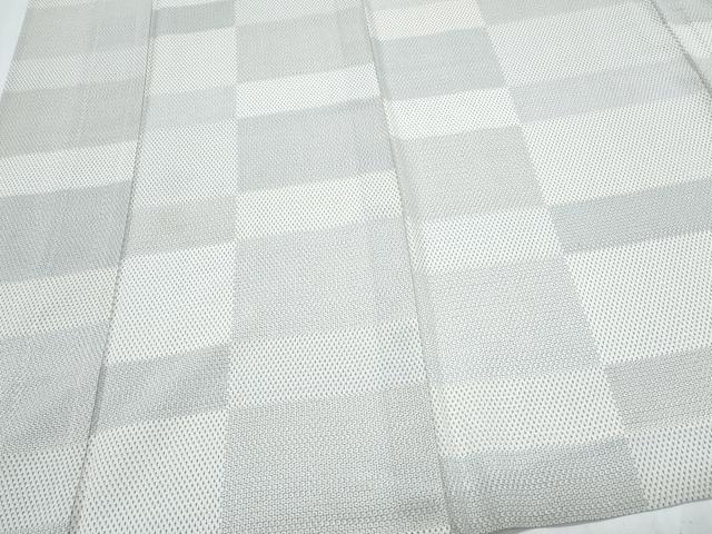 平和屋着物＊夏物　本塩沢　夏塩沢　やまだ織　80亀甲　横段文　ロング丈　正絹　逸品　CABI1554th
