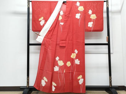 平和屋着物＊夏物　訪問着　絽　草花文　正絹　逸品　CABI1558th