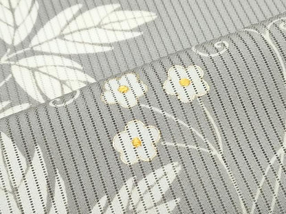平和屋着物＊夏物　訪問着　縦絽　草花文　金彩　正絹　逸品　CABI1559th