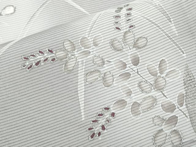 平和屋着物＊夏物　訪問着　絽　刺繍　草花文　銀彩　正絹　逸品　CABI1560th