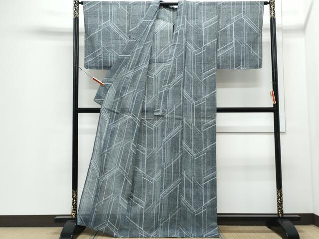平和屋着物＊夏物　紬　抽象文様　正絹　逸品　CABI1562th