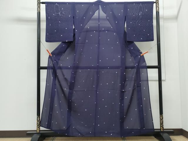 平和屋着物＊夏物　小紋　絽　あられ　正絹　逸品　CABI1566th