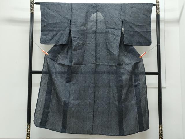 平和屋着物＊夏物　重要無形文化財　本場宮古上布　吉祥花文　苧麻　逸品　CABI1572th