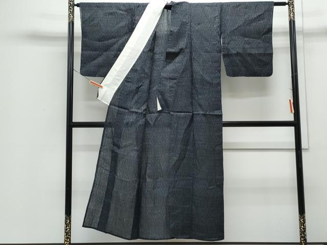 平和屋着物＊夏物　重要無形文化財　本場宮古上布　吉祥花文　苧麻　逸品　CABI1572th