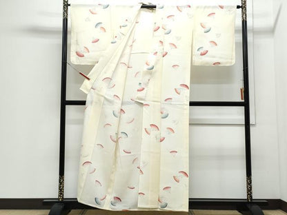 平和屋着物＊夏物　小紋　絽　扇面花文　正絹　逸品　CABI1575th