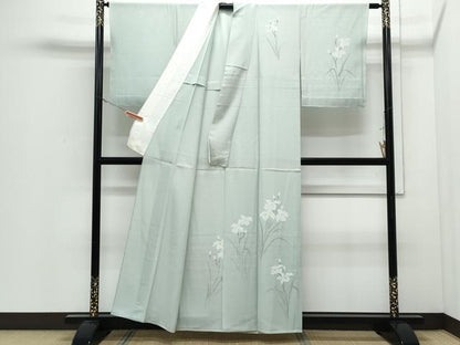 平和屋着物＊夏物　訪問着　手描き　絽　草花文　正絹　逸品　CABI1580th