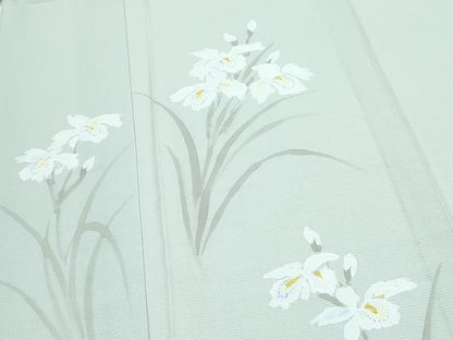 平和屋着物＊夏物　訪問着　手描き　絽　草花文　正絹　逸品　CABI1580th