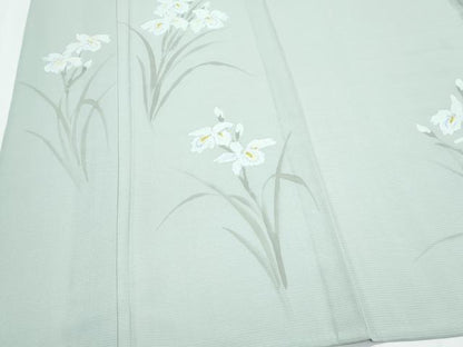 平和屋着物＊夏物　訪問着　手描き　絽　草花文　正絹　逸品　CABI1580th