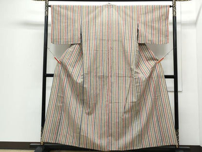 平和屋着物∴夏物　阿波しじら織　浴衣　縞　綿　逸品　CABI1585th